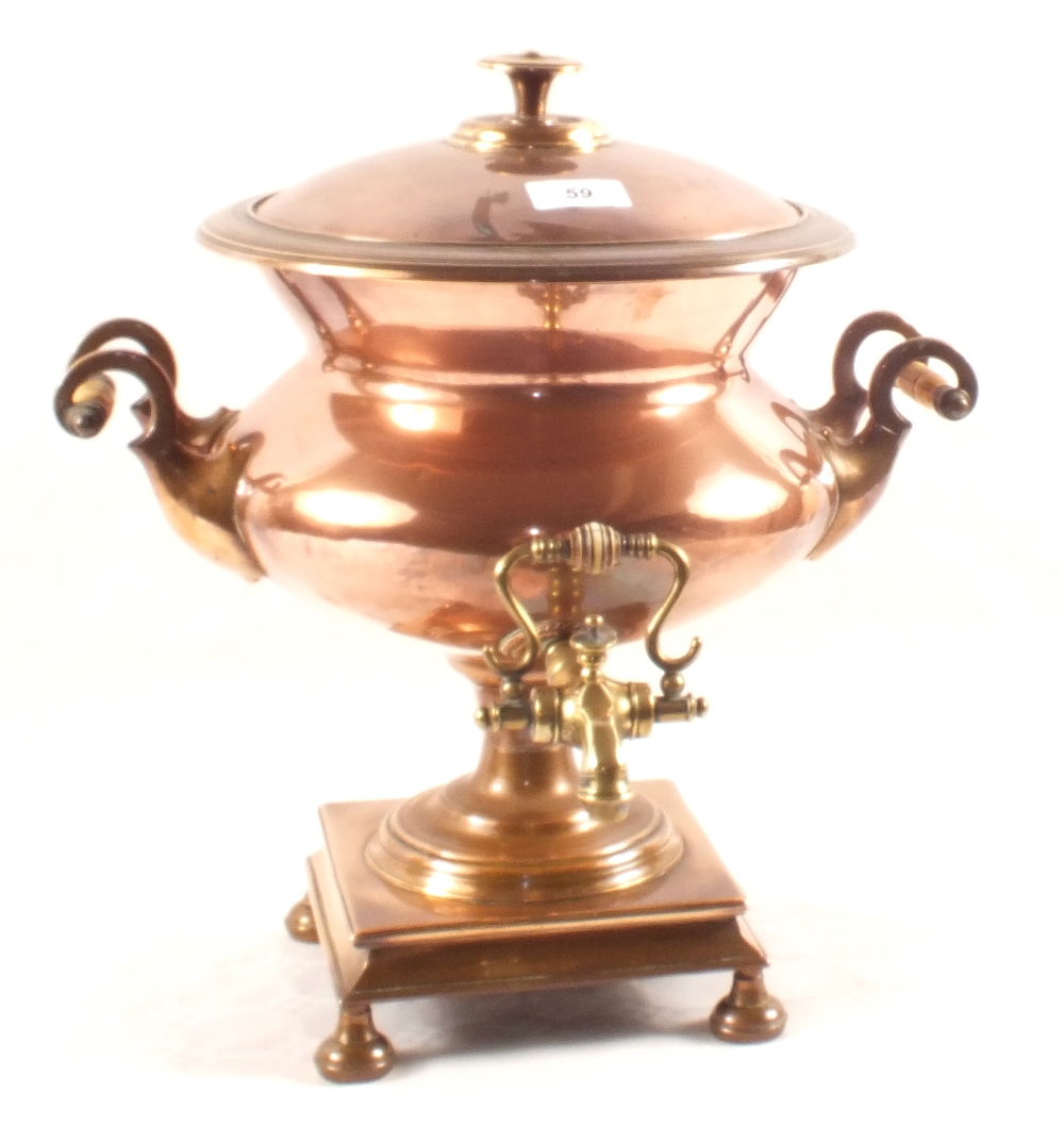 A 19th Century Copper and Brass tea urn