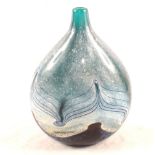 A Khamsun Caithness blue art glass vase