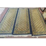 Three matching Spanish wool rugs