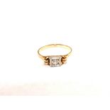 An 18ct Gold white stone set ring,