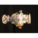 A 19th Century Coalport floral and fruit encrusted vase,