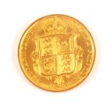 A Victoria half sovereign 1887 Jubilee head, lustered,