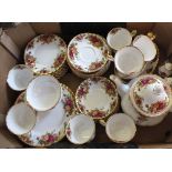 A Royal Albert Old Country Roses tea and dinner set