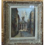 Oil on canvas of a Parisian scene,