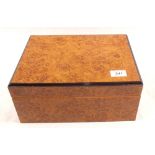 A Burr Walnut and ebonised cigar humidor