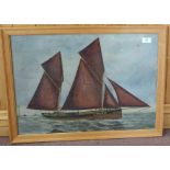 Oil on board, vessel LT542, dated 1895,