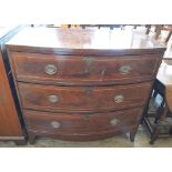 A Georgian figured Mahogany bow fronted chest of drawers