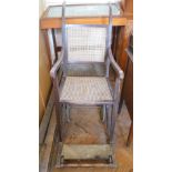 A vintage bergere invalid's wheelchair