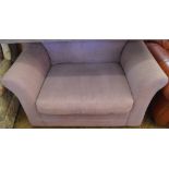 A Next lilac upholstered Snuggle Chair Sofa Armchair