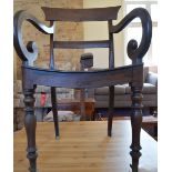 A 19th Century Mahogany hollow seat armchair