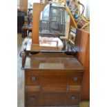 A Walnut kneehole dressing table,