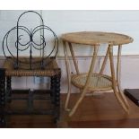 A Edwardian Mahogany bedroom chair, a stool,