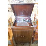 An HMV Mahogany case cabinet gramophone