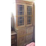 A 19th Century Pine cupboard bookcase