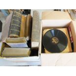 Theological and other volumes, 78 rpm records,