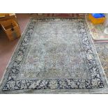 A Belgian blue ground wool Tree of Life rug