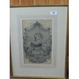 A silk print of Queen Victorian