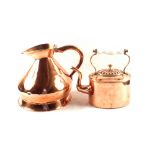 A 19th Century one gallon seamed Copper harvest measure by Loftus and a 19th Century seamed Copper