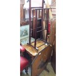 A 19th Century Mahogany Chippendale style chair, a fire screen, standard lamp, tea tray,