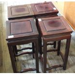 Four Chinese hardwood jardiniere stands