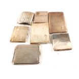 Seven various Silver cigarette cases (most as found)