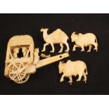 A Chinese carved Ivory rickshaw,