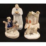 A 19th Century Staffordshire girl on goat, sheep,