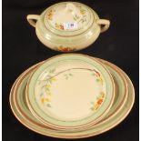 Clarice Cliff floral tureen and plates
