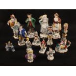 Various continental porcelain figurines