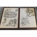 Twelve framed and glazed African prints of various subjects