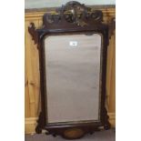 A Georgian style Mahogany and Parcel gilt wall mirror with Ho Ho bird crest