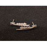 9ct White Gold Diamond set drop earrings