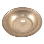 A 19th Century German pewter bowl, initials and date,