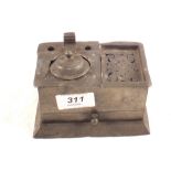 A 19th Century pewter inkwell