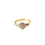 A 9ct Gold Diamond cluster ring, 0.