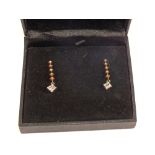 A pair of 9ct Gold two toned Diamond earrings