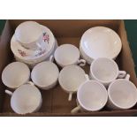 A Staffordshire Prince of Orange Rose decorated tea set etc