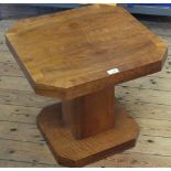 An Art Deco Walnut octagonal coffee table