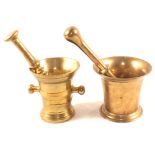 Two 18th Century Brass mortars and pestles