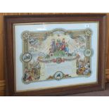A framed Manchester Unity and Oddfellows print,