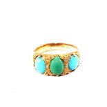 An 18ct Gold Turquoise and Diamond half hoop ring,