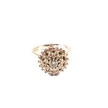 An 18ct White Gold thirty one Diamond cluster ring,