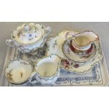 A 19th Century Coalport floral part tea set and an unassociated jug