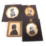 Four Victorian silhouette pictures,