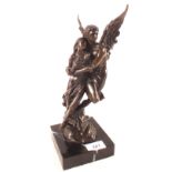 A Bronze of Icarus and lady,