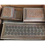 Various inlaid Indian sandalwood boxes