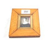 A 19th Century miniature of head and shoulders of a lady in a Maple frame