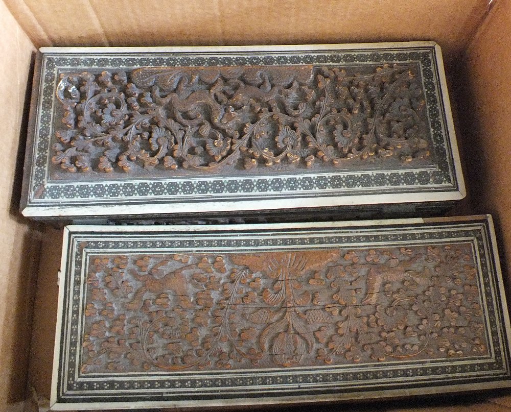 Various inlaid Indian sandalwood boxes - Image 2 of 2