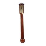 A 19th Century Mahogany stick barometer by W & S Jones, Holborn,