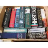 Various volumes of dictionaries and encyclopaedias etc (two boxes)